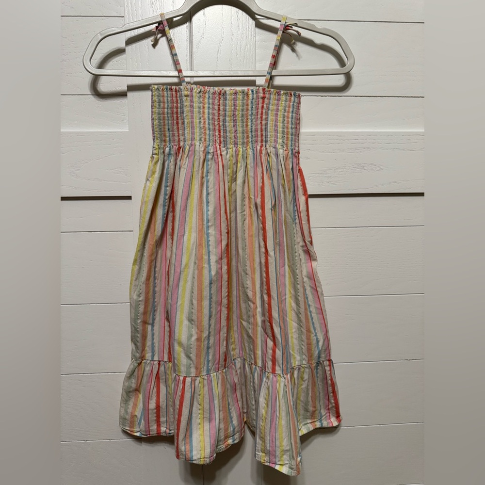 H&M Pink and Green Smocked Ruffled Sundress